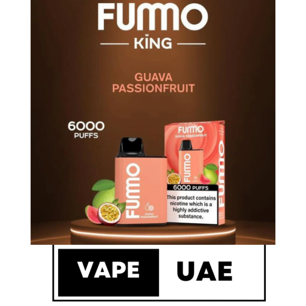 FUMMO KING 6000 PUFFS DISPOSABLE VAPE IN DUBAI guava passionfruit