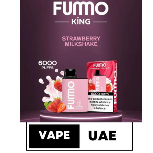 FUMMO KING 6000 PUFFS DISPOSABLE VAPE IN DUBAI strawberry milkshake