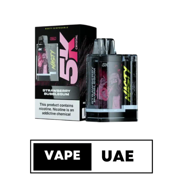 NASTY 5K CRYSTAL DISPOSABLE 5000 PUFFS IN DUBAI STRAWBERRY BUBBLE GUM